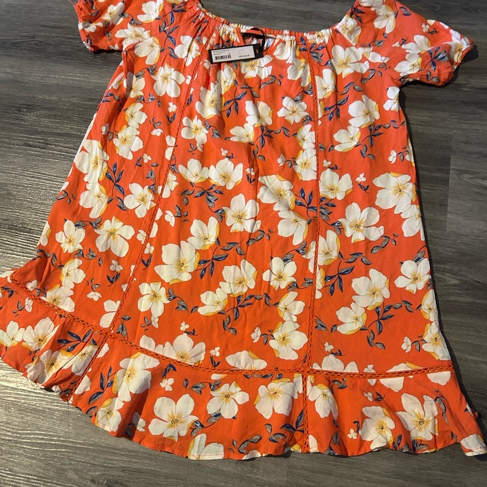Cotton On Orange Floral Mini Dress - Picture 2 of 6